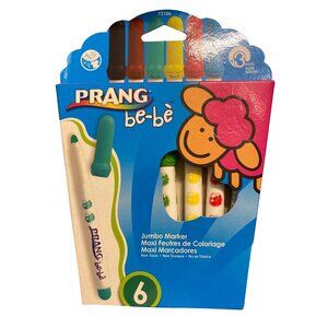 Prang Be-Be Jumbo Marker Set 6-Pack For Ages 3+ Non-Toxic Washable Made In Italy